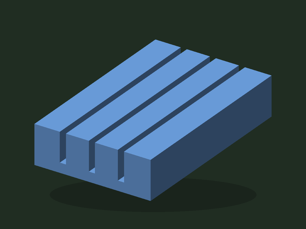 3D render of Three-slot desk card rack